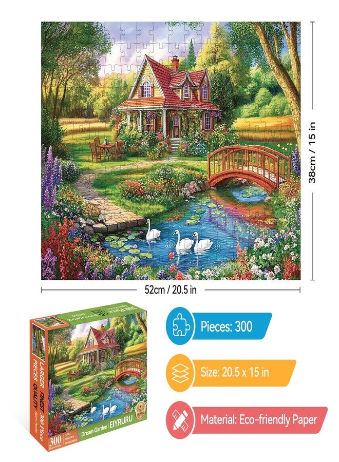 EIYRURU 300 Piece Jigsaw Puzzle for Adults, Spring Floral Countryside Jigsaw Puzzle, Challenging Puzzles for Friends Family Activity Game Nights Gifts, 20.5x15 in - Image 2